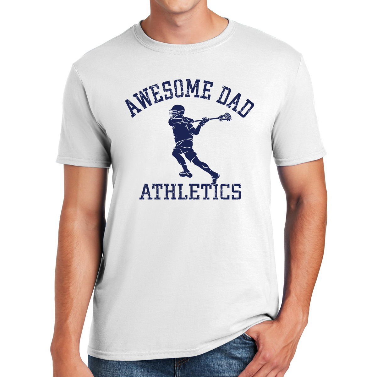 Awesome Dad Athletics Lacrosse Player Conquer the Field with Style Gifts for Dads T-shirt