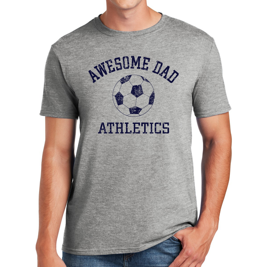 Awesome Dad Athletics Soccer Ball Kicking Goals with Style Gifts for Dads T-shirt