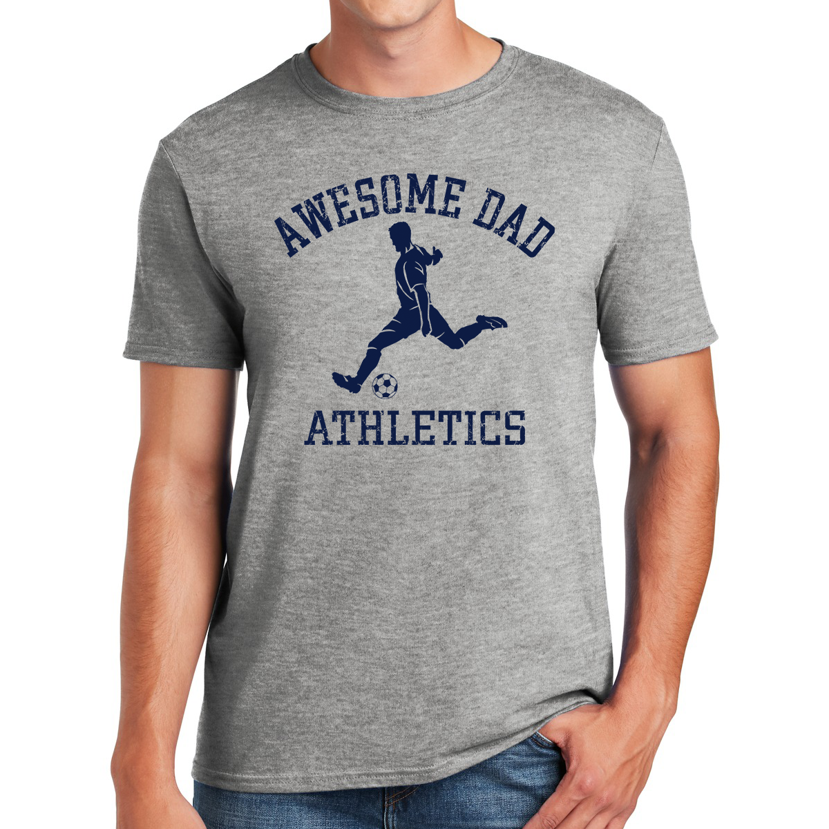 Awesome Dad Athletics Soccer Player Scoring Goals in Style Gifts for Dads T-shirt