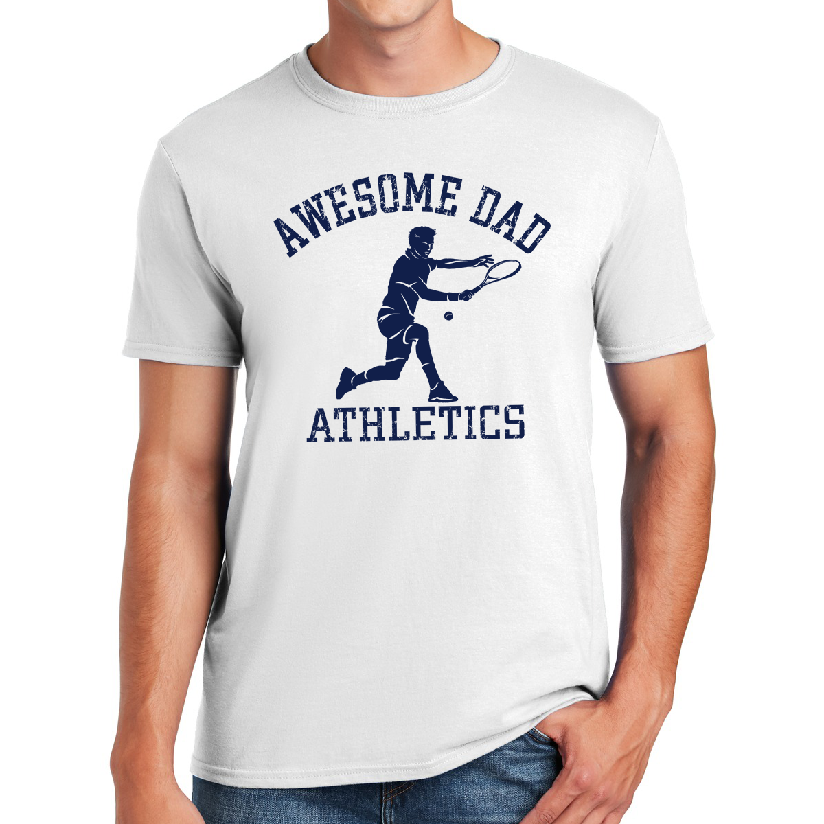 Awesome Dad Athletics Tennis Player Serving Up Style on the Court Gifts for Dads T-shirt