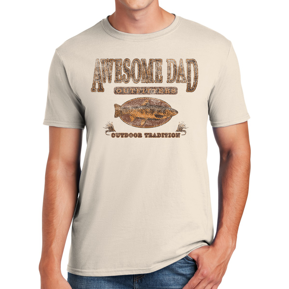 Awesome Dad Outfitters Tradition Fly Fishing Outdoor Tradition Nature T-shirt
