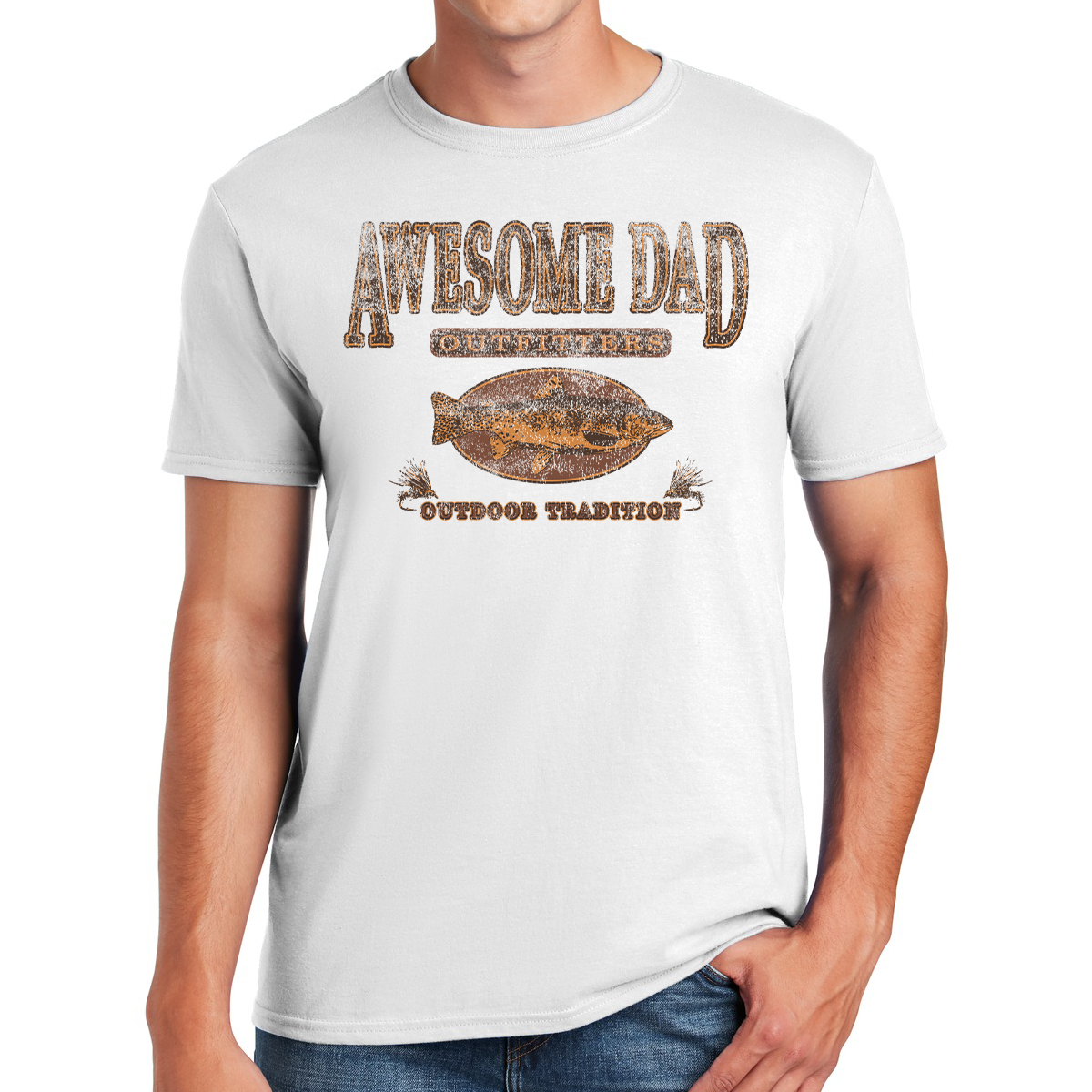 Awesome Dad Outfitters Tradition Fly Fishing Outdoor Tradition Nature T-shirt