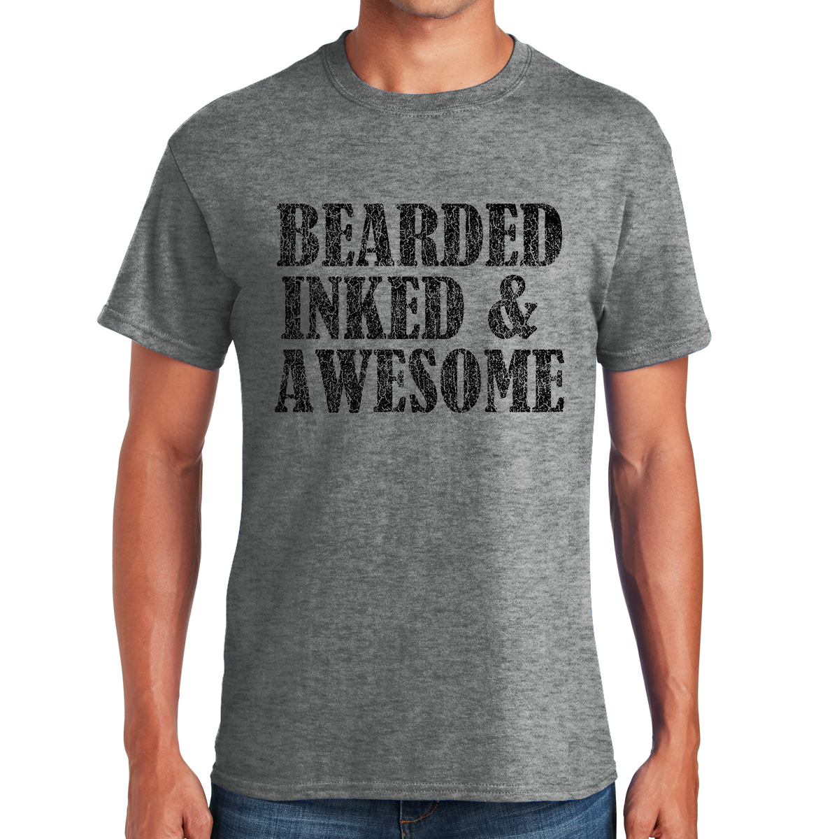Bearded Inked and Absolutely Awesome Gifts for Dads T-shirt