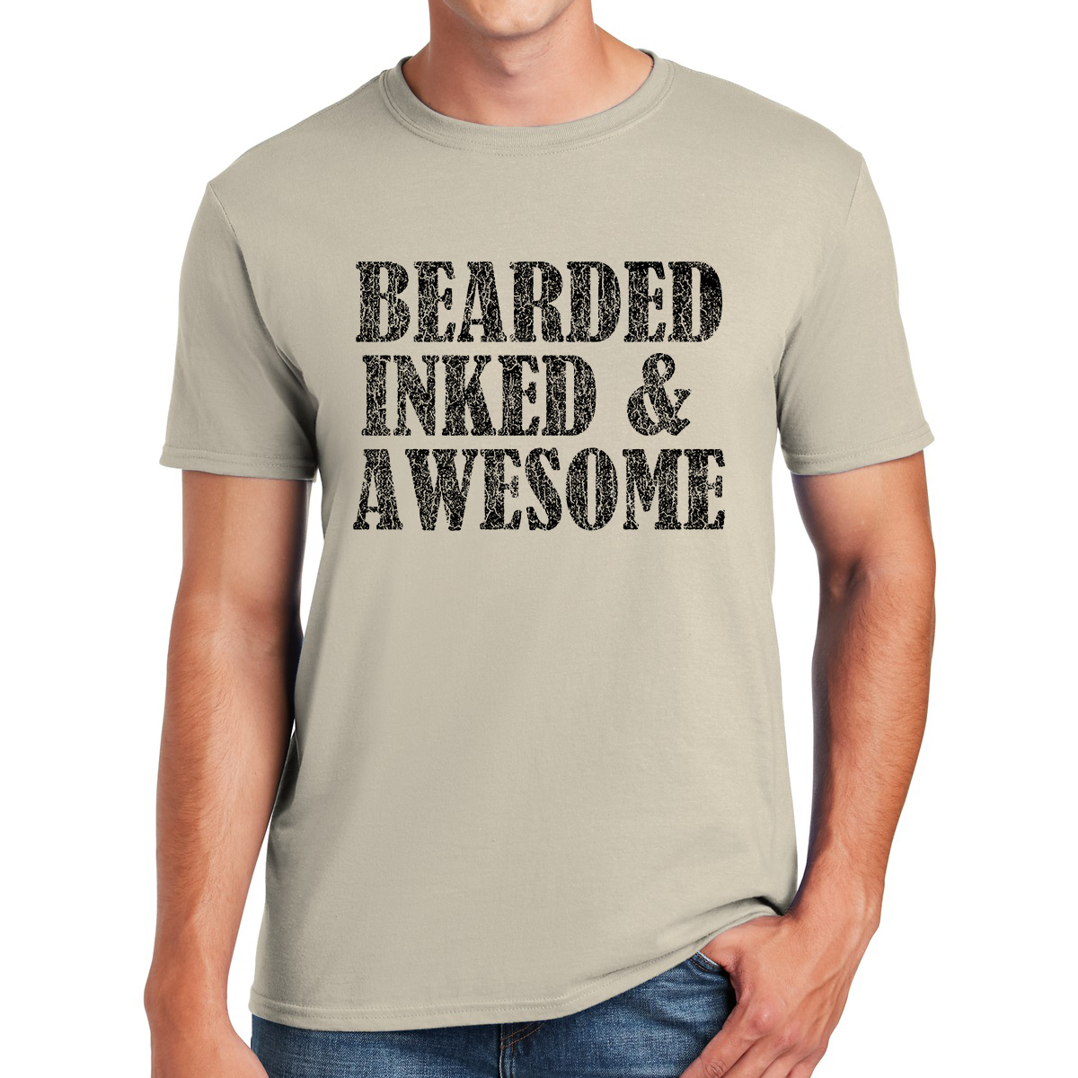 Bearded Inked and Absolutely Awesome Gifts for Dads T-shirt