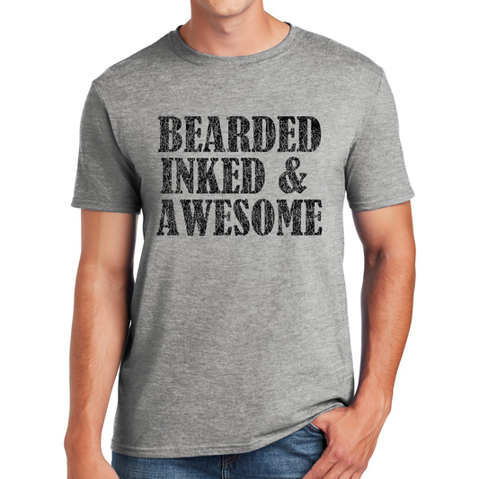 Bearded Inked and Absolutely Awesome Gifts for Dads T-shirt
