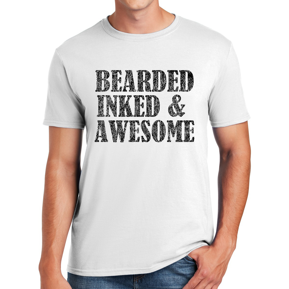 Bearded Inked and Absolutely Awesome Gifts for Dads T-shirt