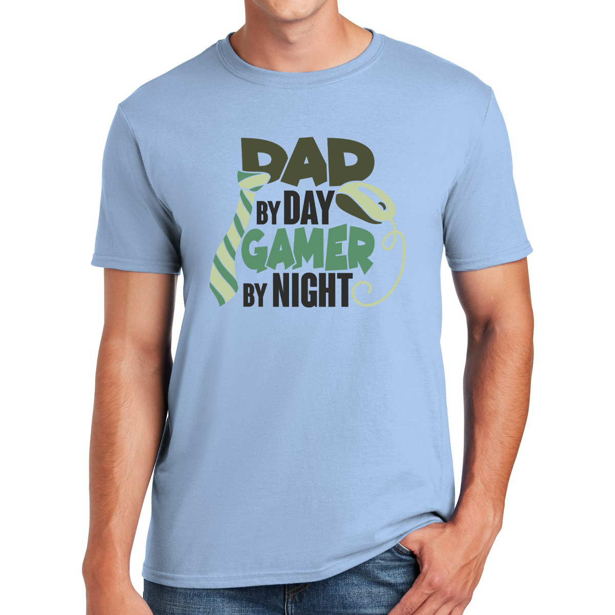 Dad By Day Gamer By Night Daytime Dad Nighttime Gamer Awesome Dad T-shirt