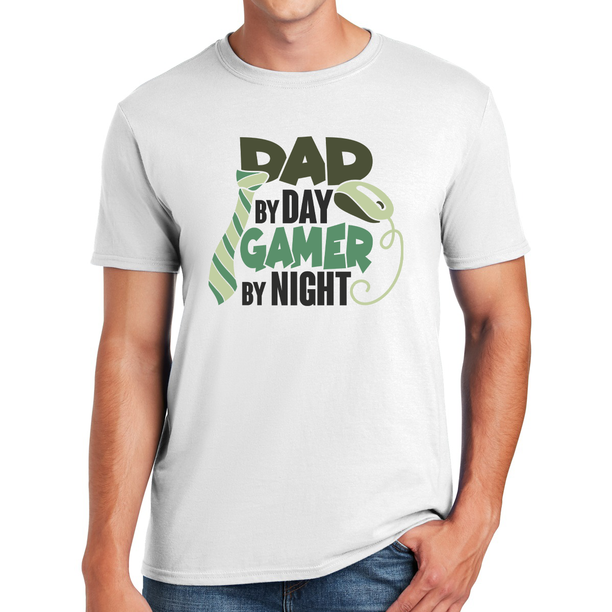 Dad By Day Gamer By Night Daytime Dad Nighttime Gamer Awesome Dad T-shirt
