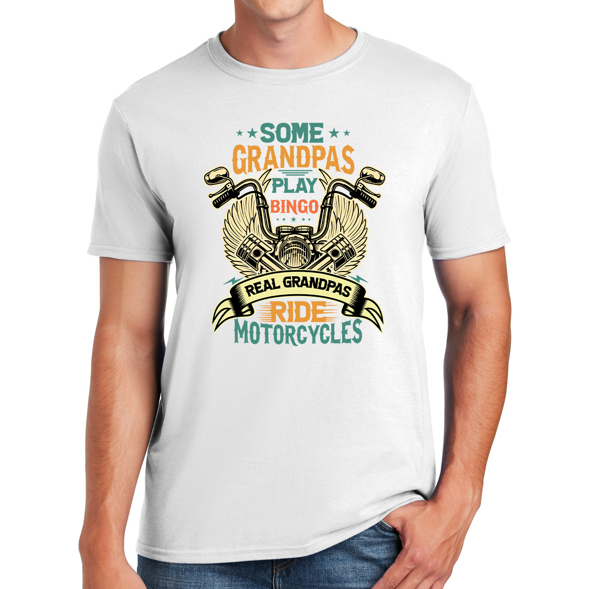 Some Grandpas Play Bingo Real Grandpas Ride Motorcycles Gifts For Grandpa T-shirt