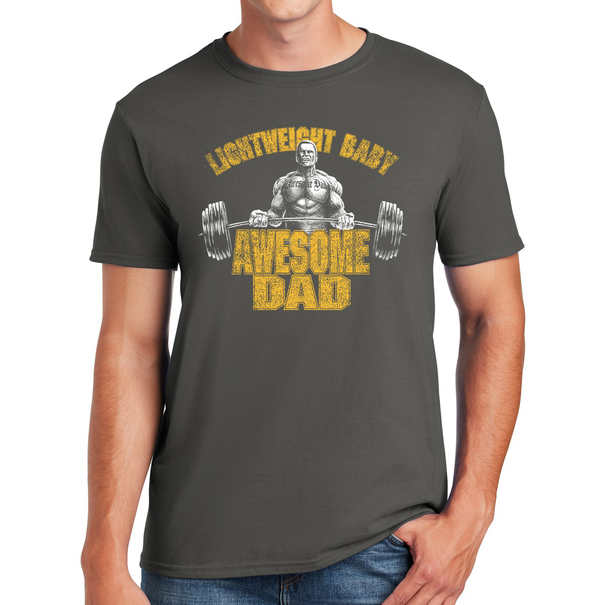 Lightweight Baby Awesome Dad Looking Cool While Lifting Gifts for Dads T-shirt