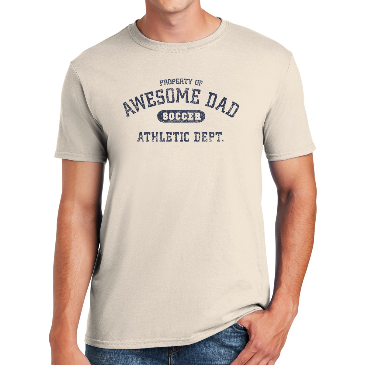 Property Of Awesome Dad Soccer Athletic Dept. Gifts for Dads T-shirt