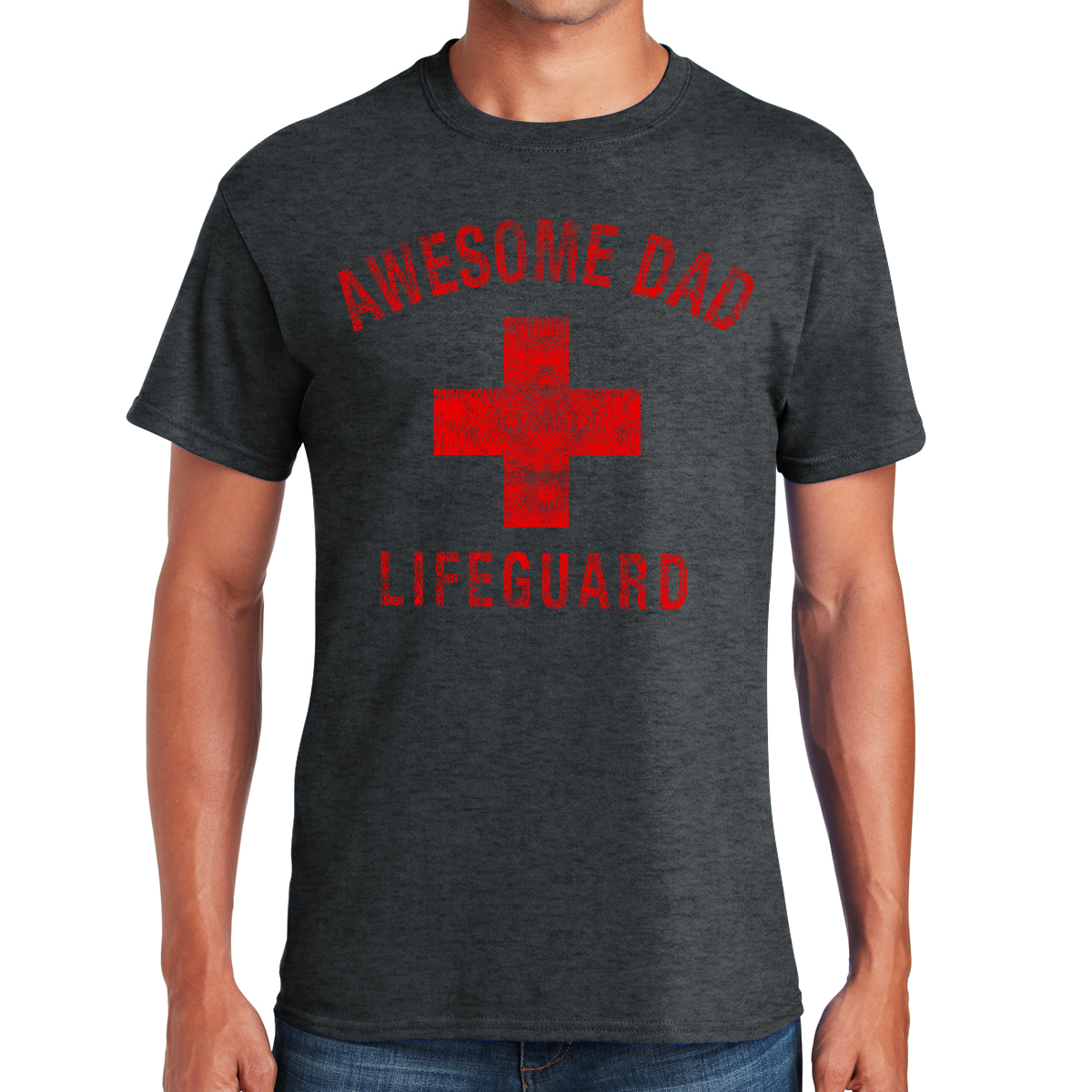 Awesome Dad Lifeguard Saving Lives On And Off Duty Gift For Dads T-shirt