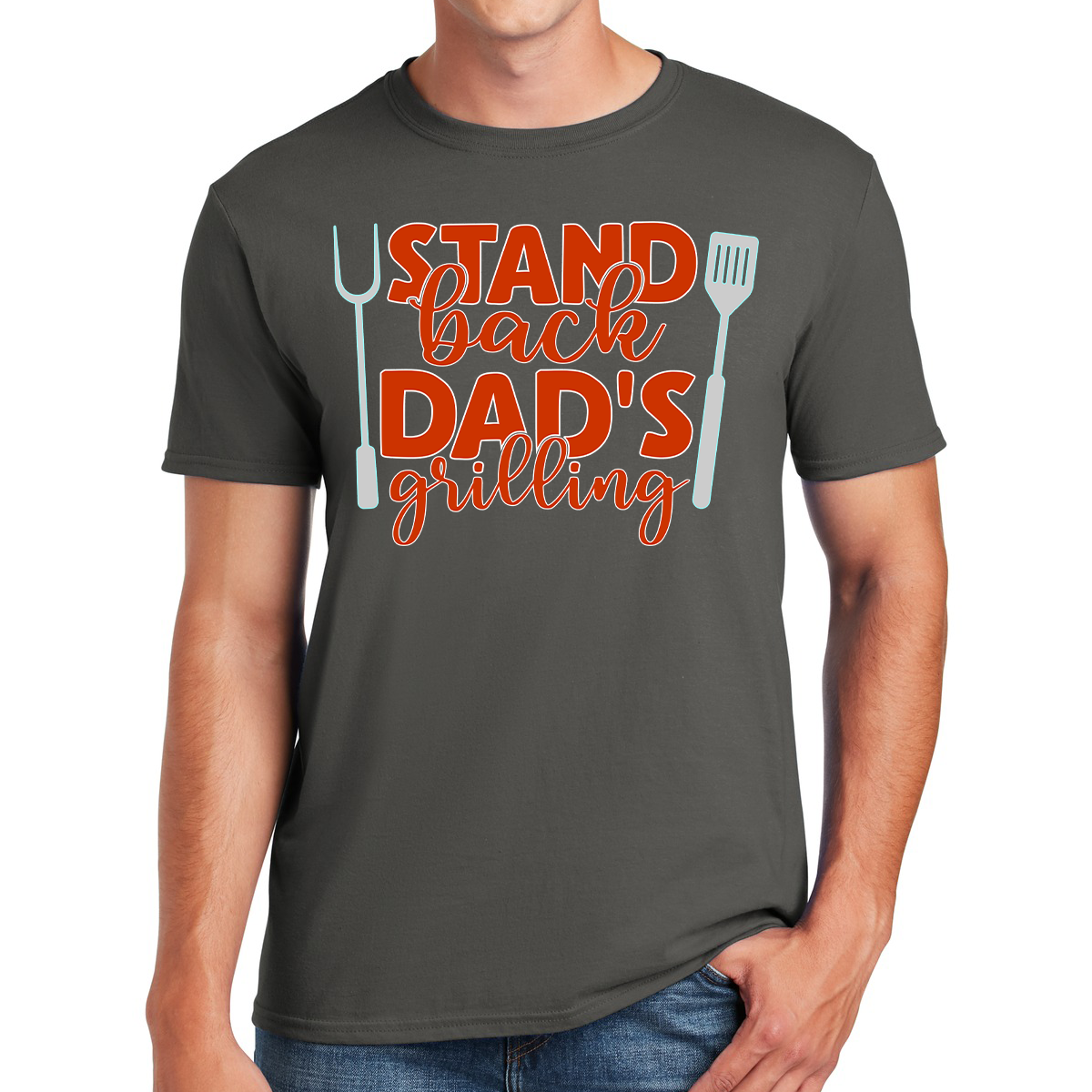 Stand Back Dad's Grilling Fire And Flavor In Progress Awesome Dad T-shirt