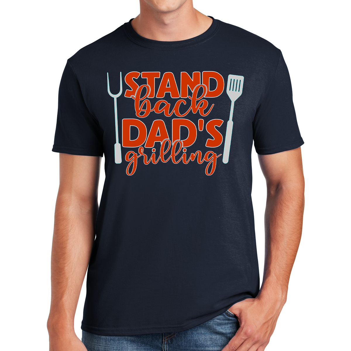 Stand Back Dad's Grilling Fire And Flavor In Progress Awesome Dad T-shirt