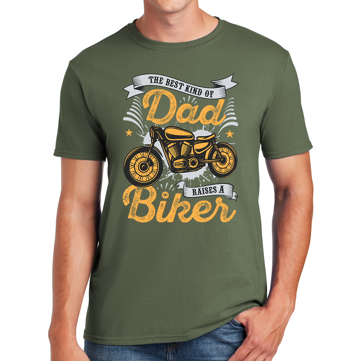 The Best Kind Of Dad Raises A Biker Awesome Dad T-shirt
