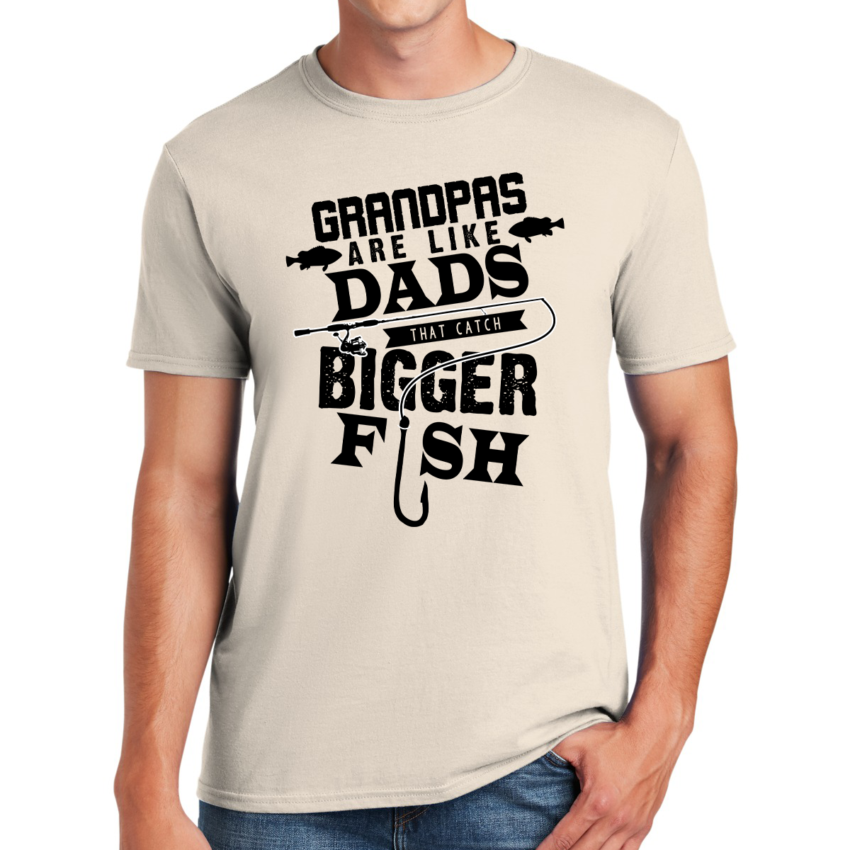 Grandpas Are Like Dads That Catch Bigger Fish Gift For Grandpa T-shirt