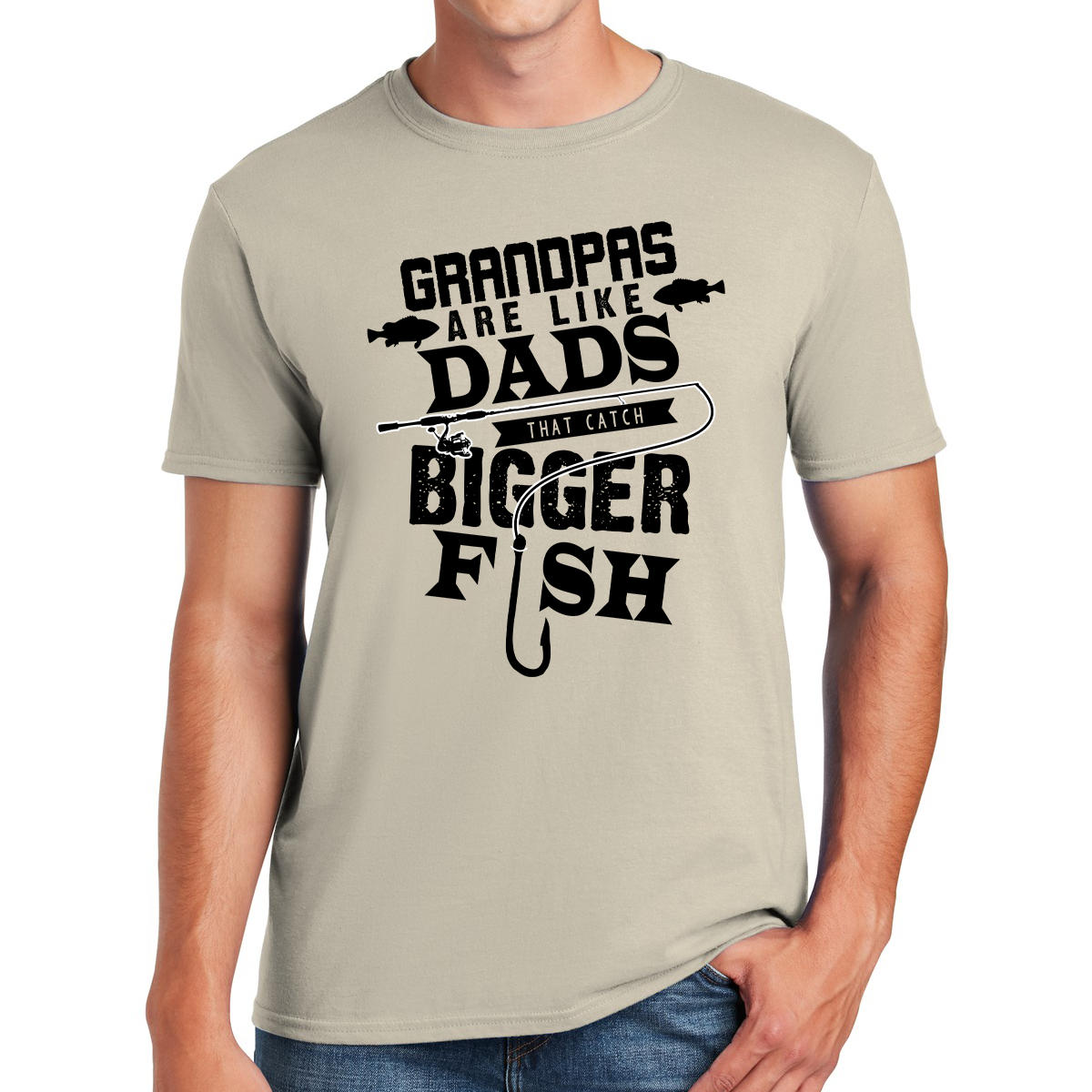 Grandpas Are Like Dads That Catch Bigger Fish Gift For Grandpa T-shirt