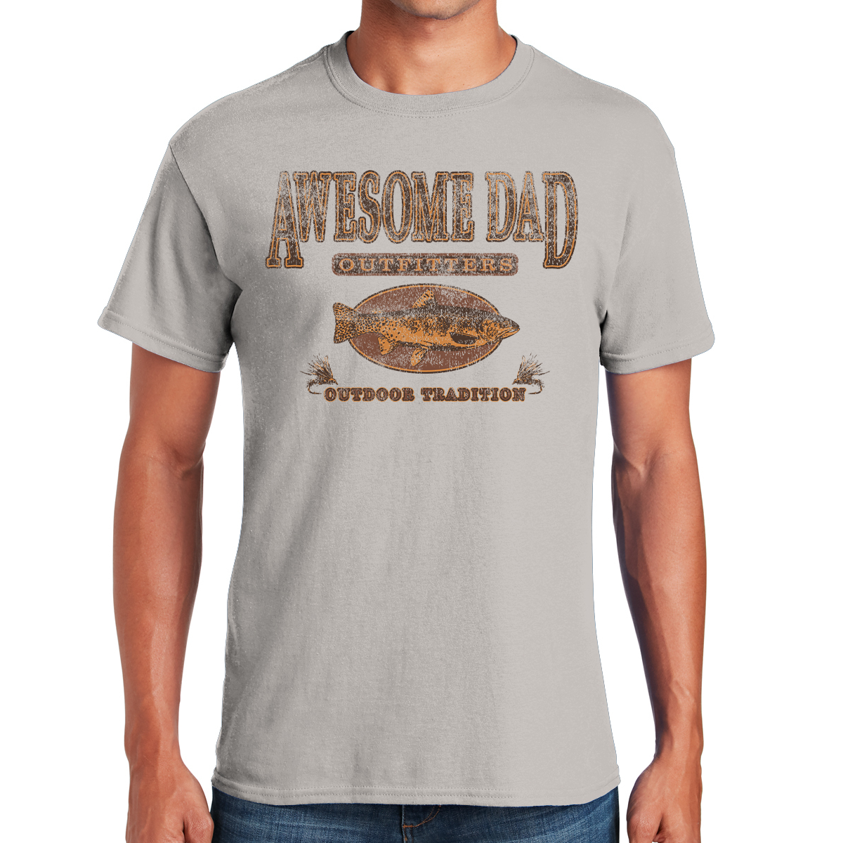 Awesome Dad Outfitters Tradition Fly Fishing Outdoor Tradition Nature T-shirt