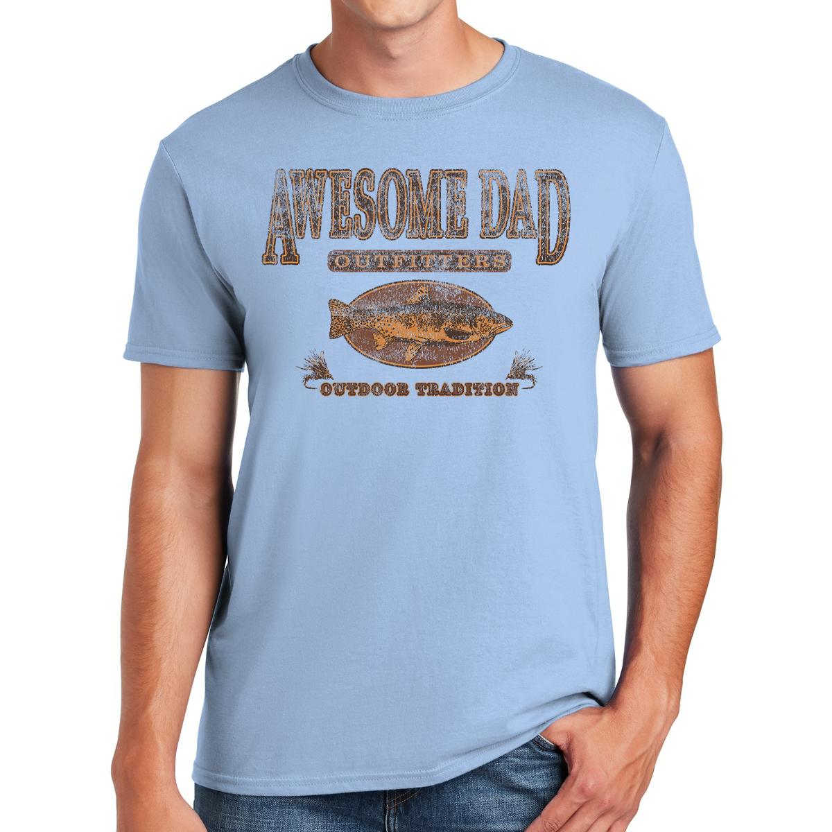 Awesome Dad Outfitters Tradition Fly Fishing Outdoor Tradition Nature T-shirt