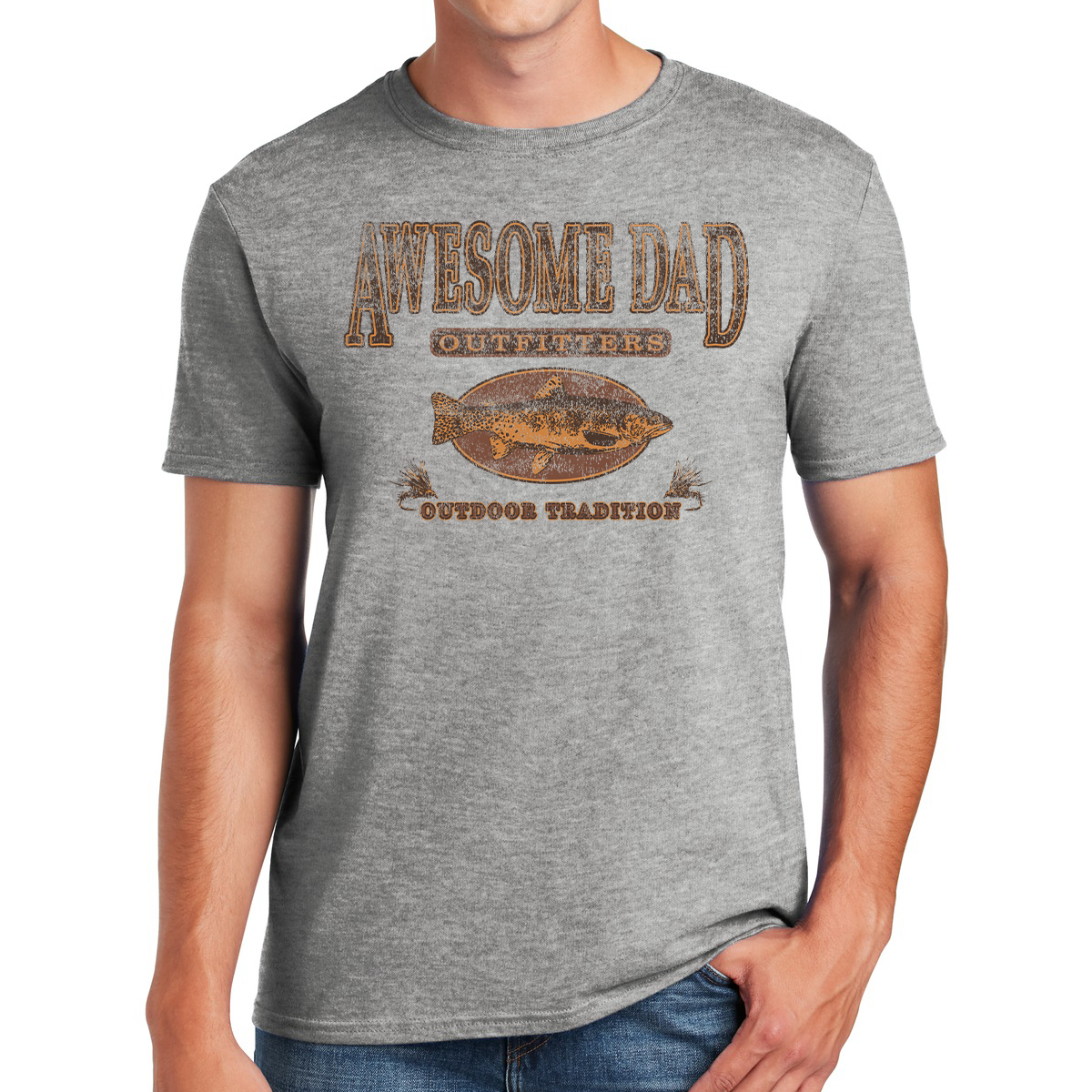 Awesome Dad Outfitters Tradition Fly Fishing Outdoor Tradition Nature T-shirt